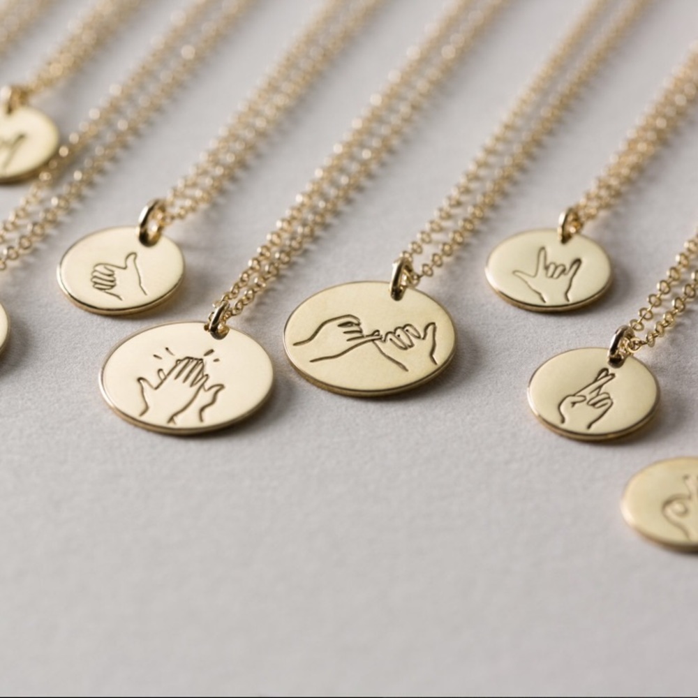 “Peace Out” Sign Language Minimalist Boho Necklace - Picture 16 of 16